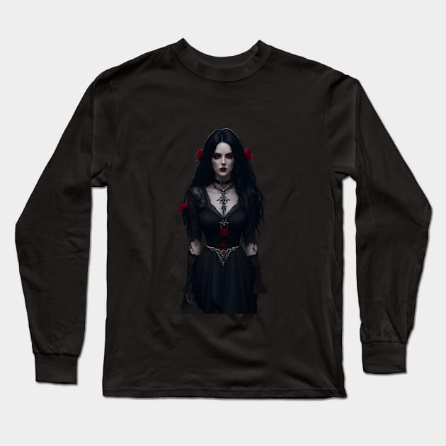 Goth Lady Long Sleeve T-Shirt by JayDs Shop